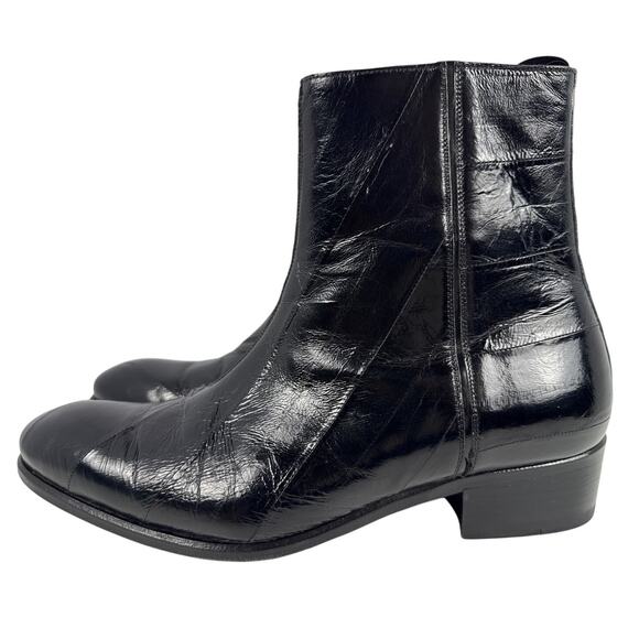 Mezlan Rochelle Boots 69631 Mens Size 8 M Black Leather Eel Side Zip Exotic - Picture 3 of 10